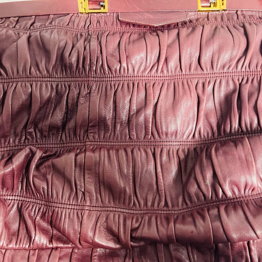 Prada Gaufre Handbag w Eggplant Napa Leather, great condition - Picture 6 of 17
